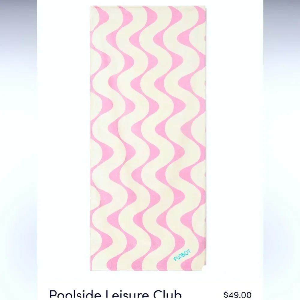 Funboy Poolside Leisure club retro pattern beach towel NWT
